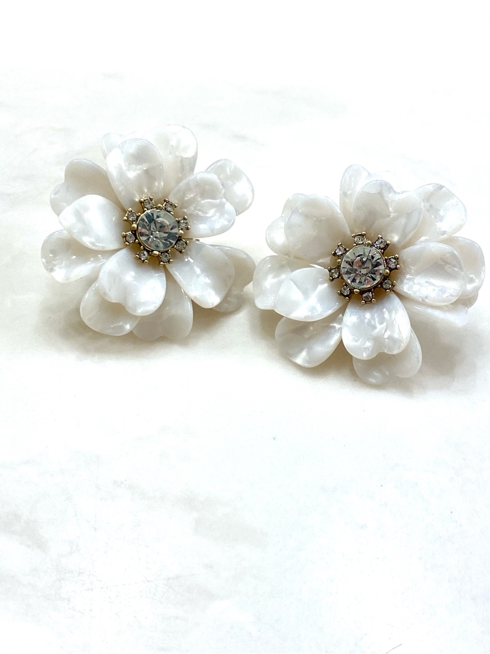 J. Crew White Flower Crystal-Accented Earrings - Picture 4 of 6